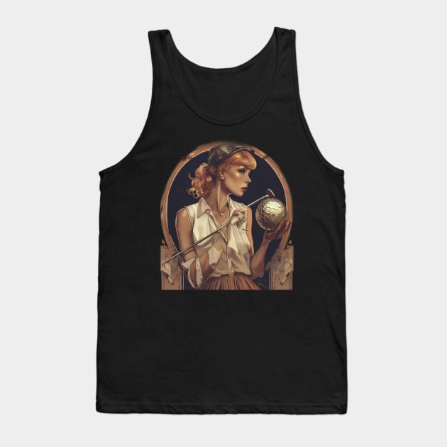 Retro lady golfer Tank Top by sailorsam1805